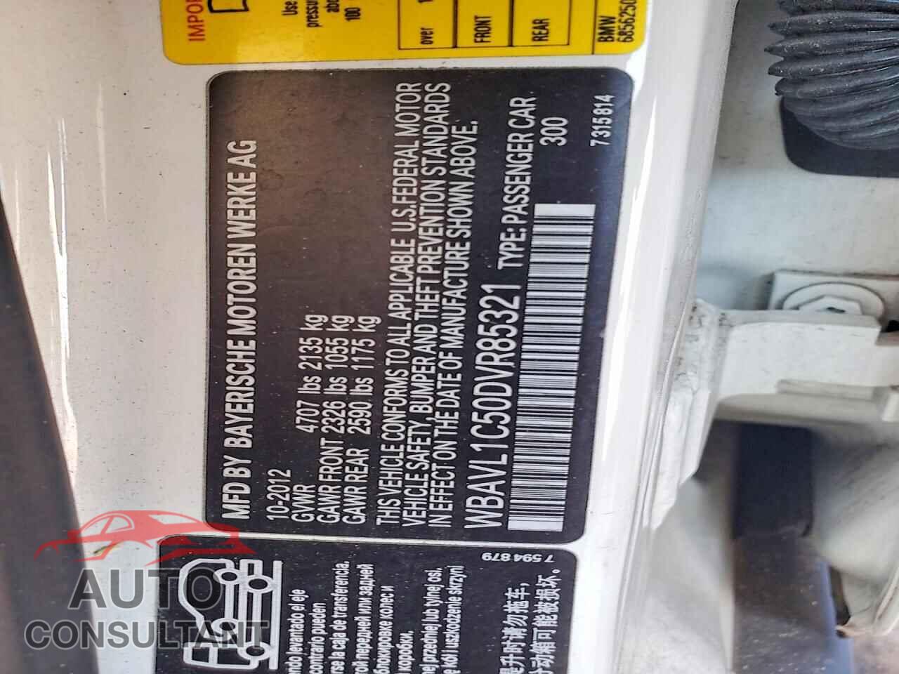 BMW X1 2013 - WBAVL1C50DVR85321
