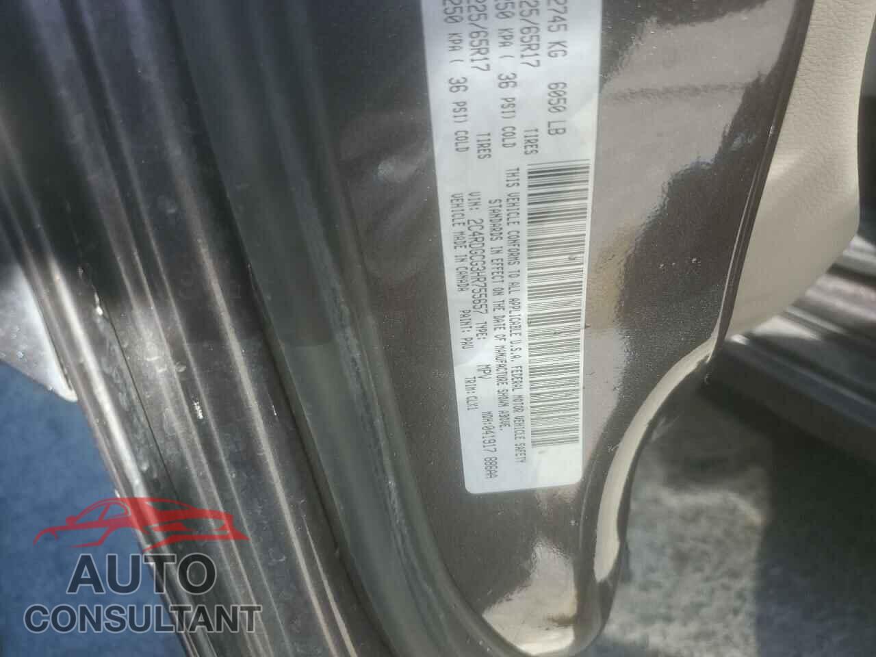 DODGE CARAVAN 2017 - 2C4RDGCG3HR755657