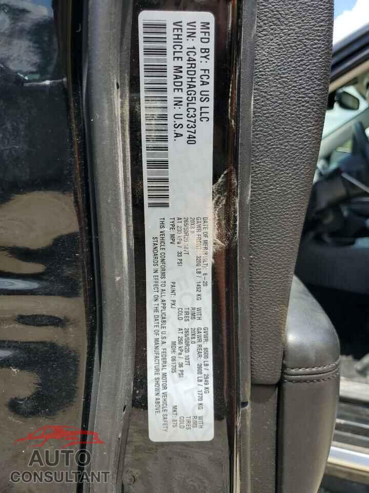 DODGE DURANGO 2020 - 1C4RDHAG5LC373740