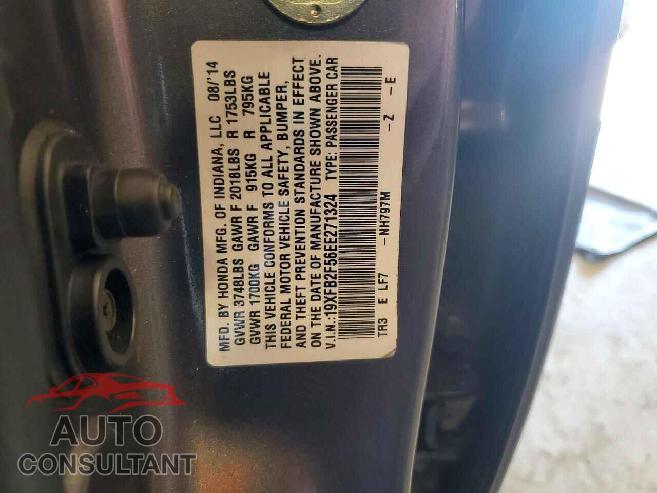 HONDA CIVIC 2014 - 19XFB2F56EE271324