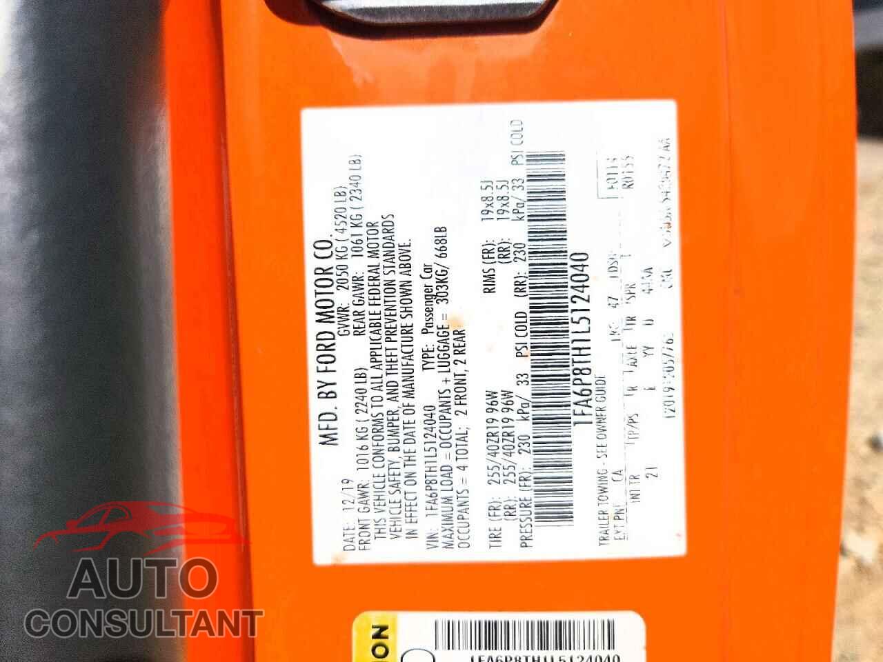 FORD MUSTANG 2020 - 1FA6P8TH1L5124040