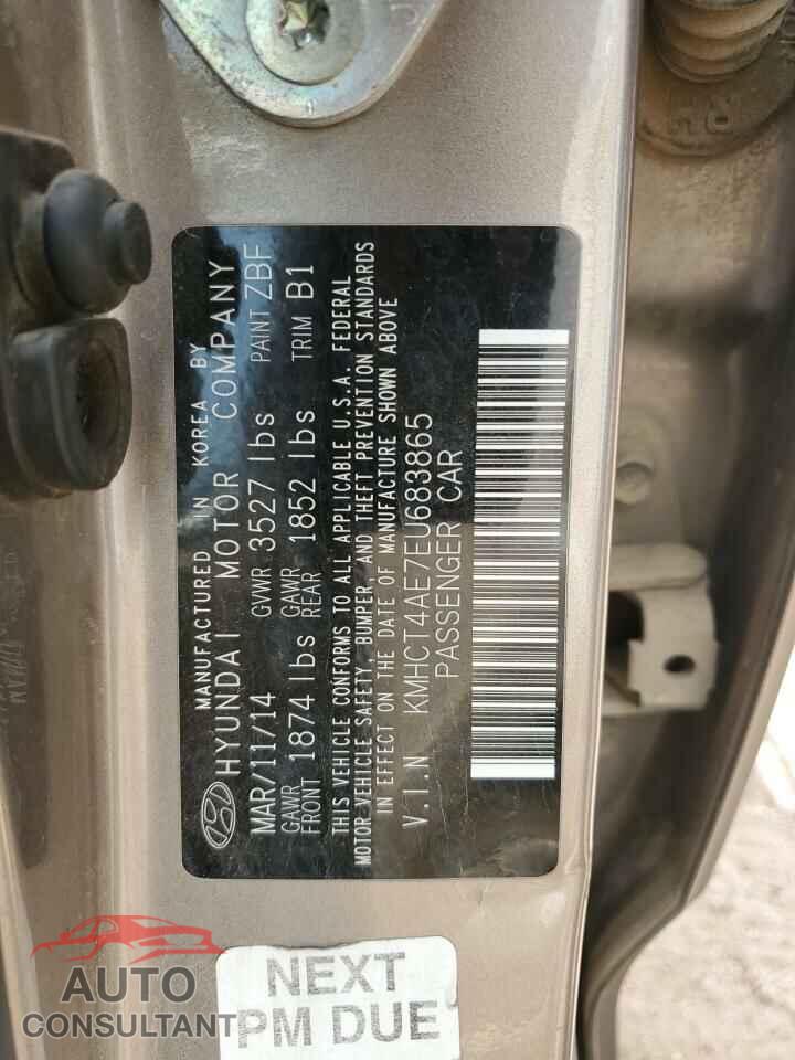 HYUNDAI ACCENT 2014 - KMHCT4AE7EU683865