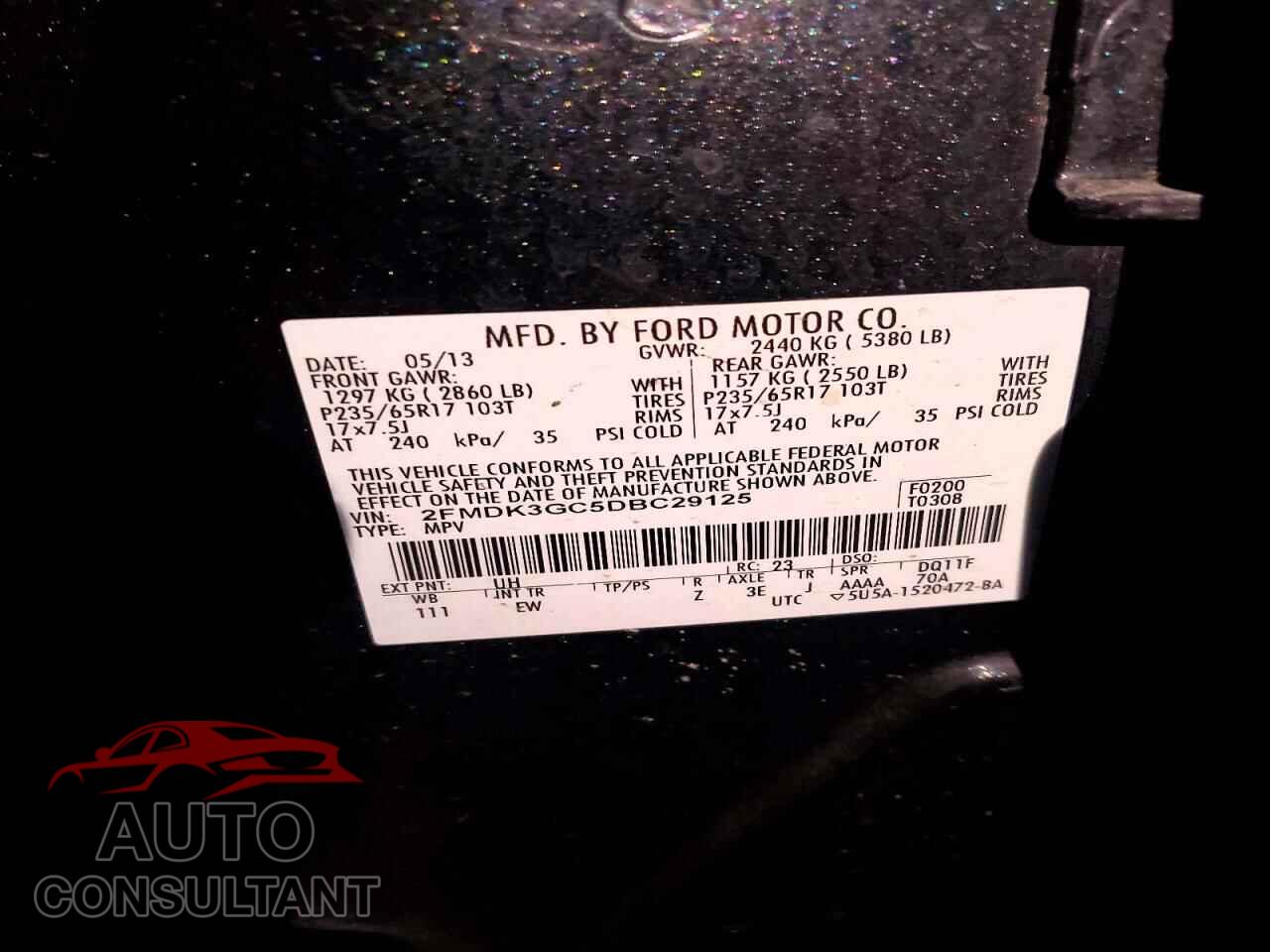 FORD EDGE 2013 - 2FMDK3GC5DBC29125