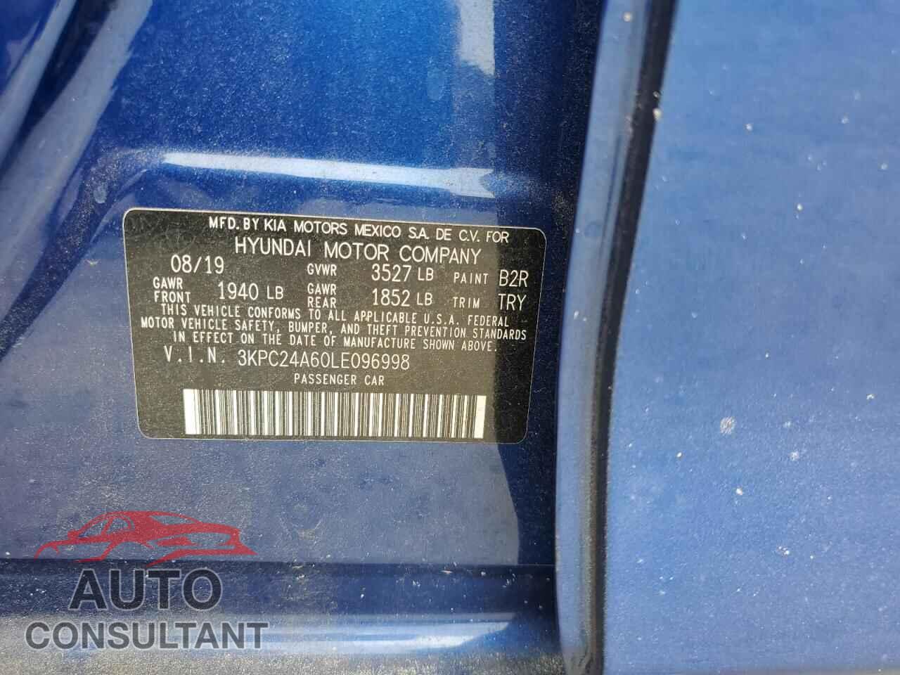 HYUNDAI ACCENT 2020 - 3KPC24A60LE096998