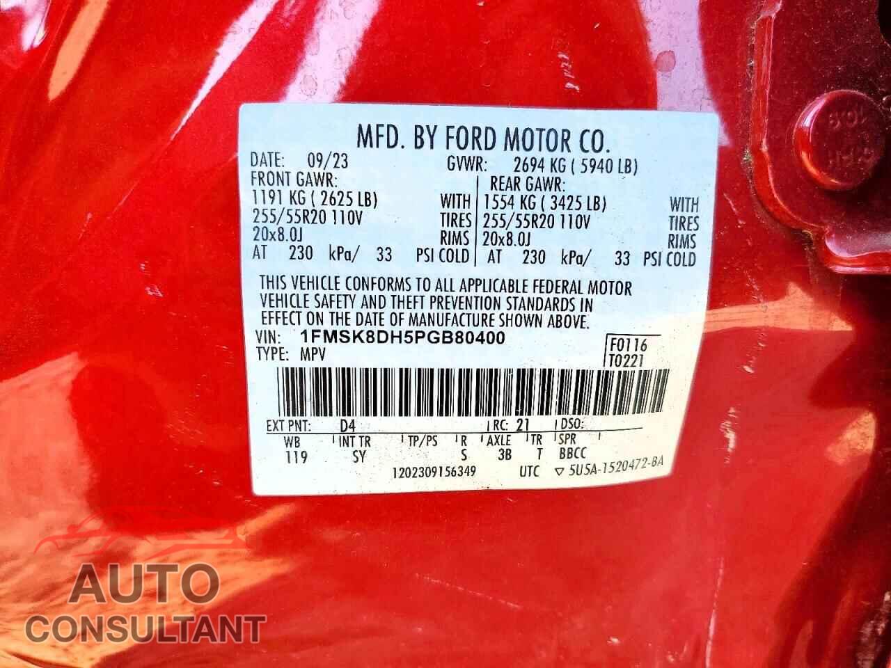 FORD EXPLORER 2023 - 1FMSK8DH5PGB80400