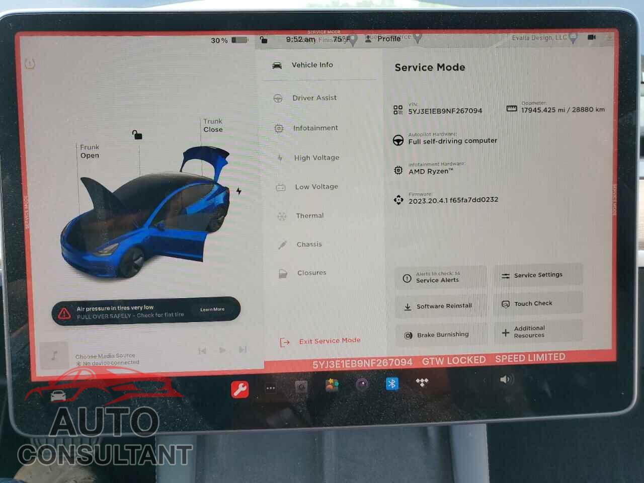 TESLA MODEL 3 2022 - 5YJ3E1EB9NF267094