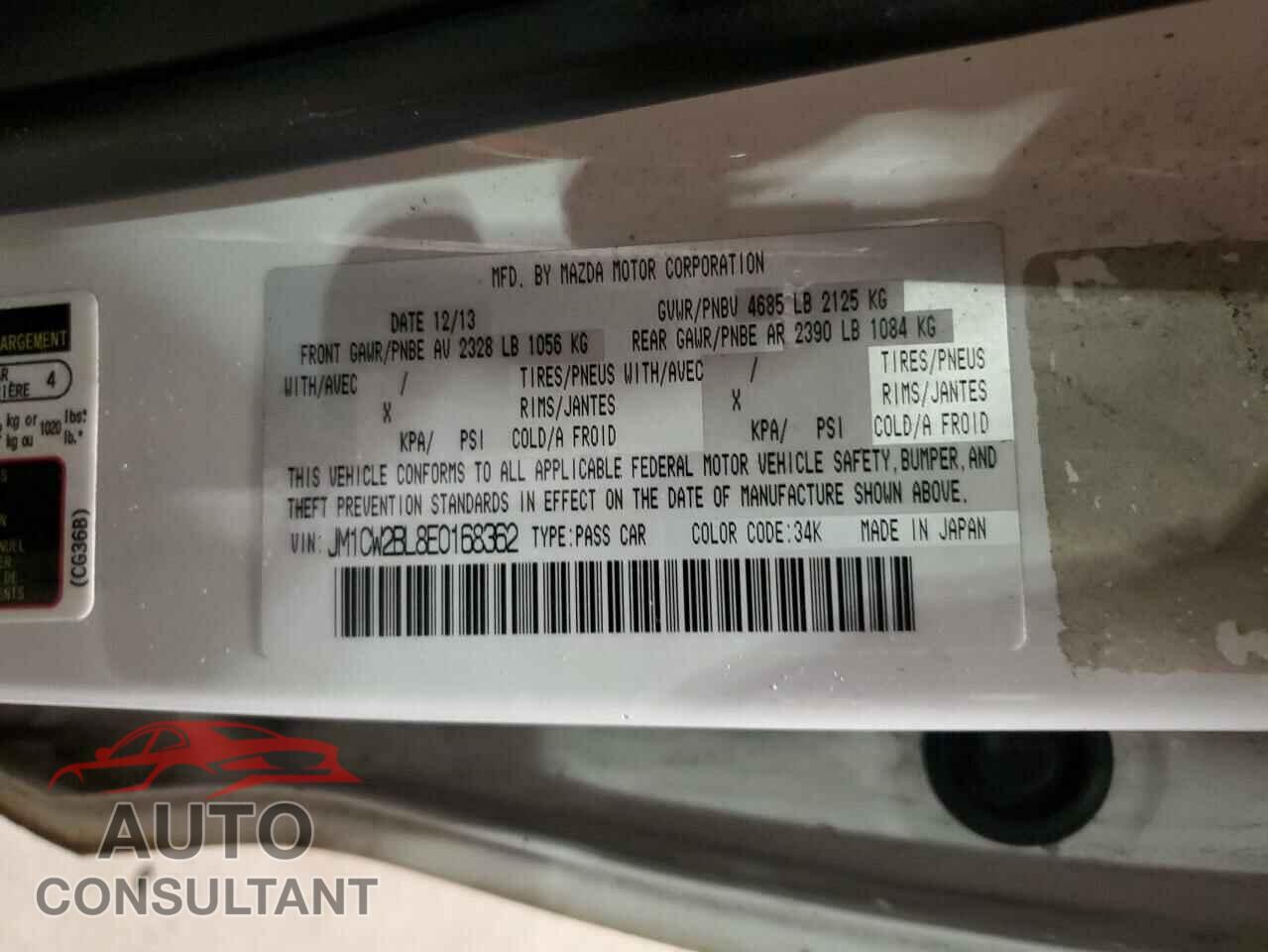 MAZDA 5 2014 - JM1CW2BL8E0168362
