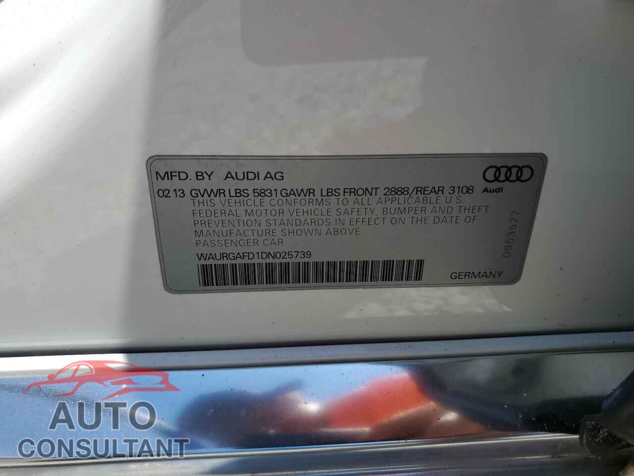 AUDI A8 2013 - WAURGAFD1DN025739