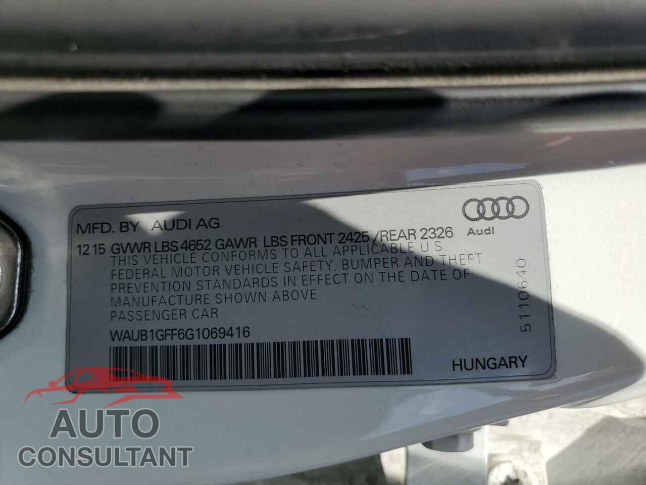 AUDI S3 2016 - WAUB1GFF6G1069416