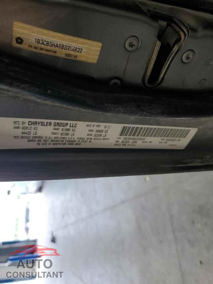 DODGE CALIBER 2011 - 1B3CB5HA6BD256822