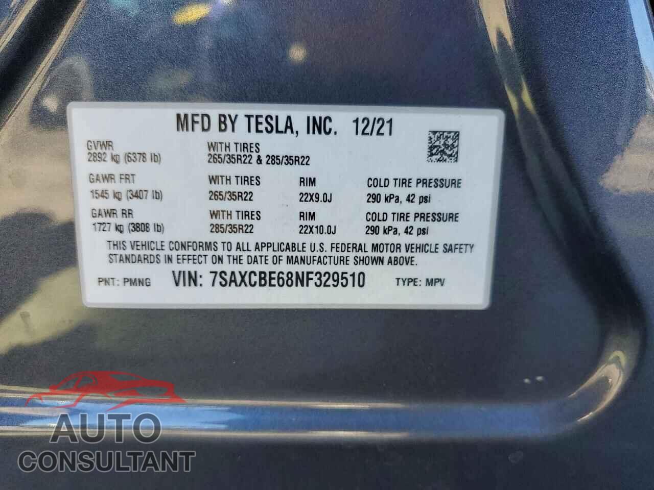 TESLA MODEL X 2022 - 7SAXCBE68NF329510