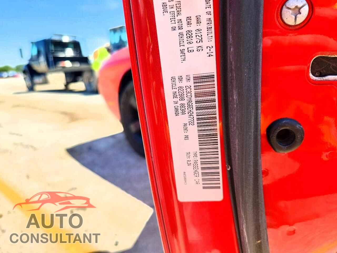 DODGE CHALLENGER 2014 - 2C3CDYAG6EH247722
