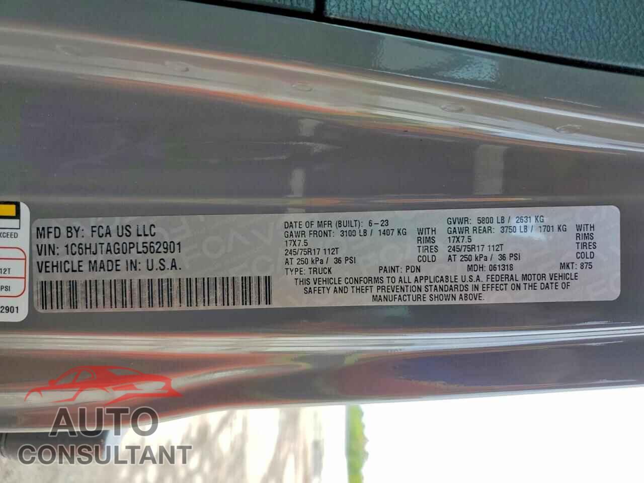 JEEP GLADIATOR 2023 - 1C6HJTAG0PL562901