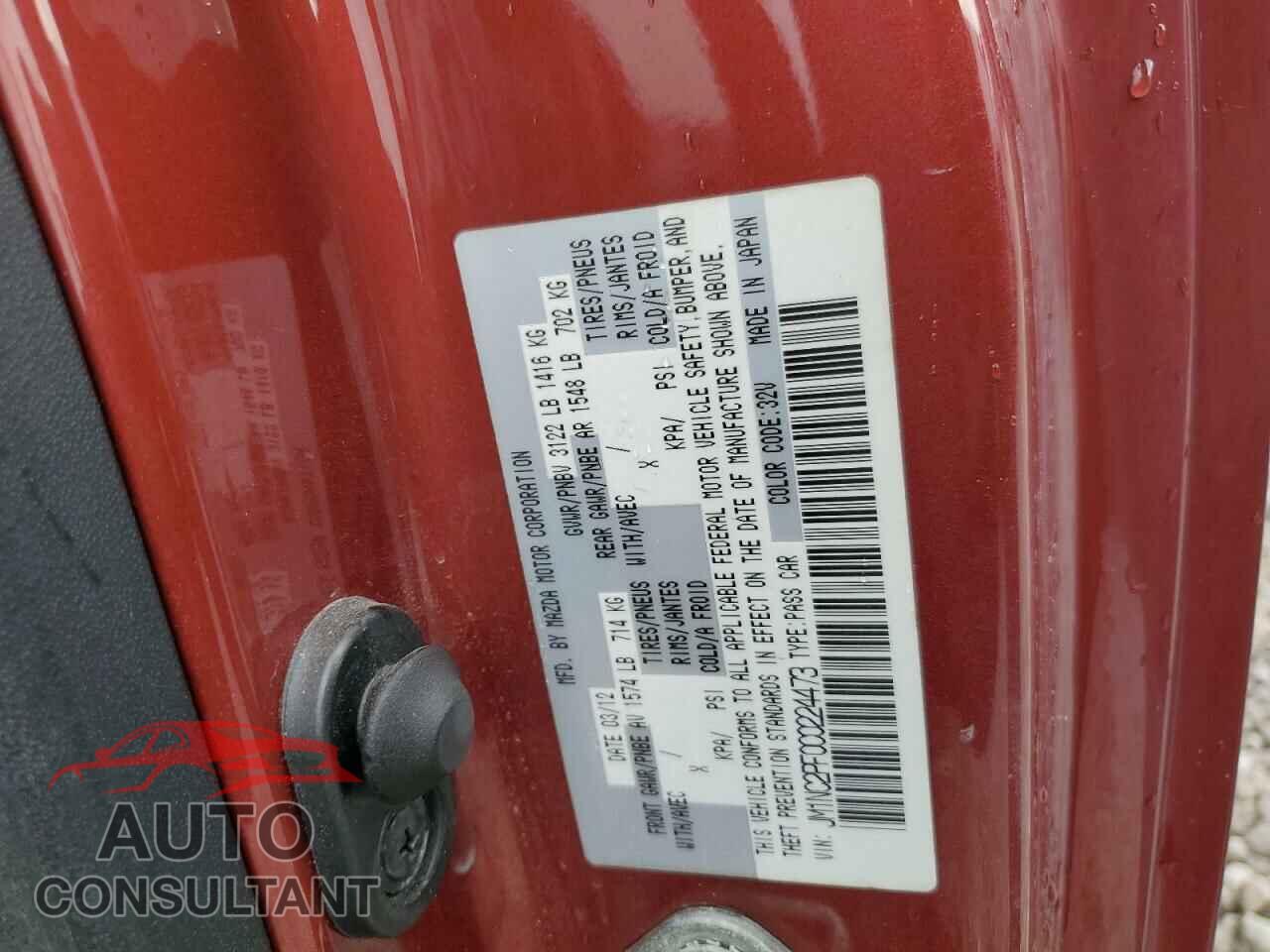 MAZDA MX5 2012 - JM1NC2PF0C0224473
