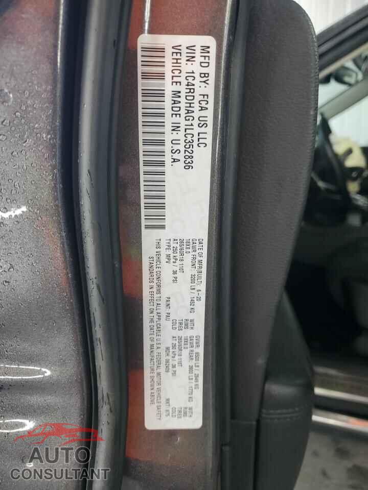 DODGE DURANGO 2020 - 1C4RDHAG1LC352836