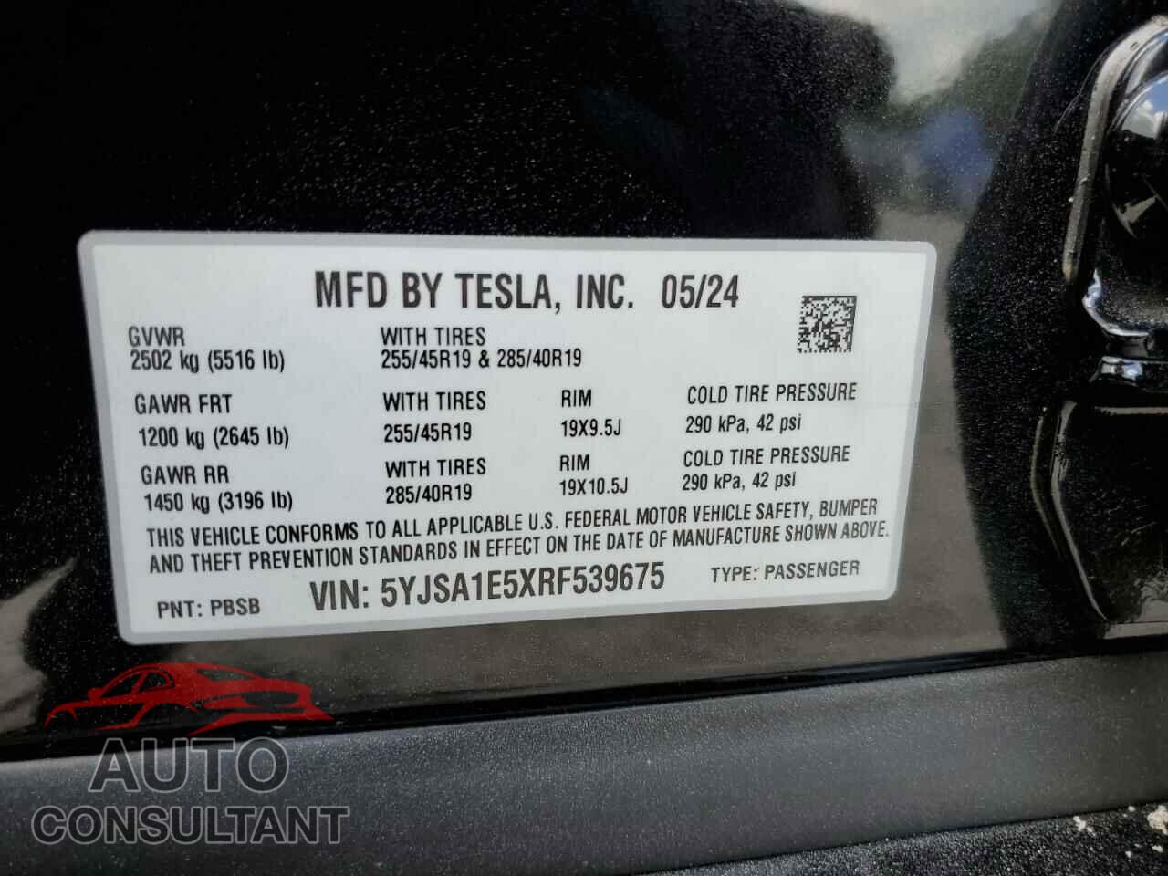TESLA MODEL S 2024 - 5YJSA1E5XRF539675