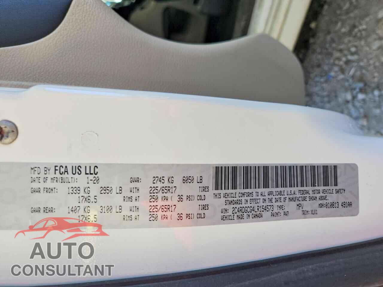 DODGE CARAVAN 2020 - 2C4RDGCG4LR154573