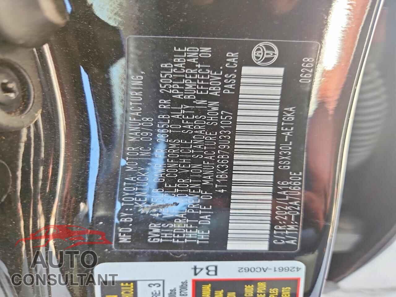 TOYOTA AVALON 2009 - 4T1BK36B79U331057