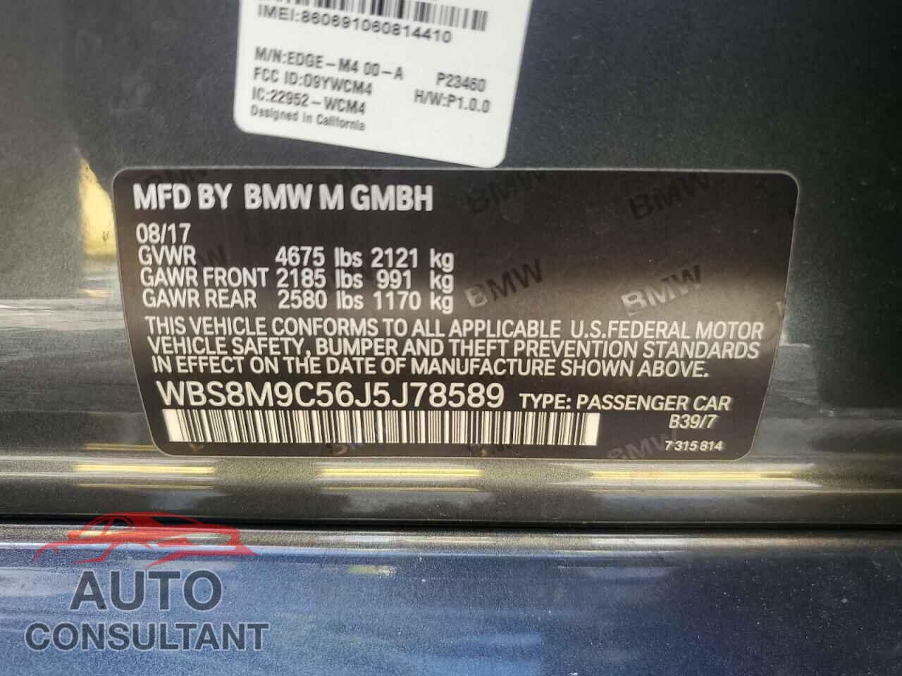 BMW M3 2018 - WBS8M9C56J5J78589