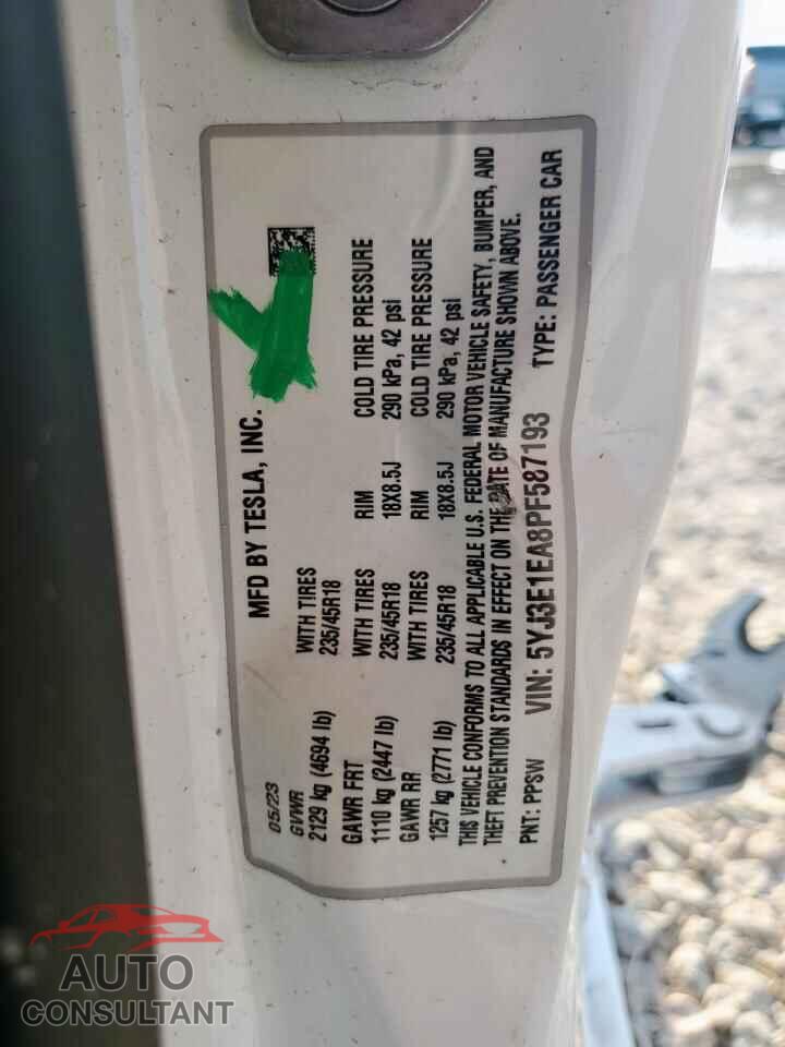 TESLA MODEL 3 2023 - 5YJ3E1EA8PF587193