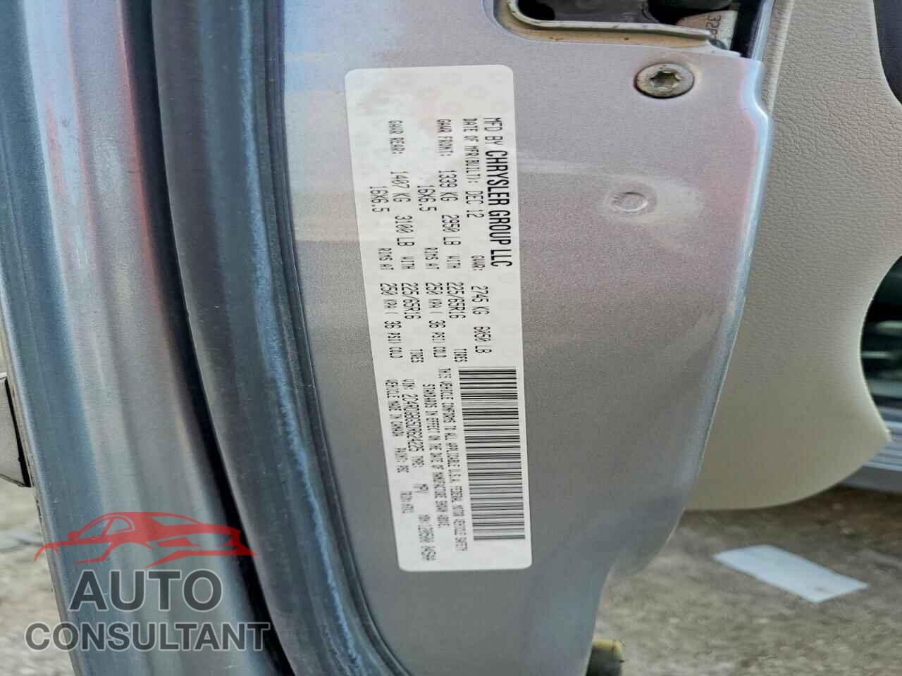 DODGE CARAVAN 2013 - 2C4RDGBG5DR624225