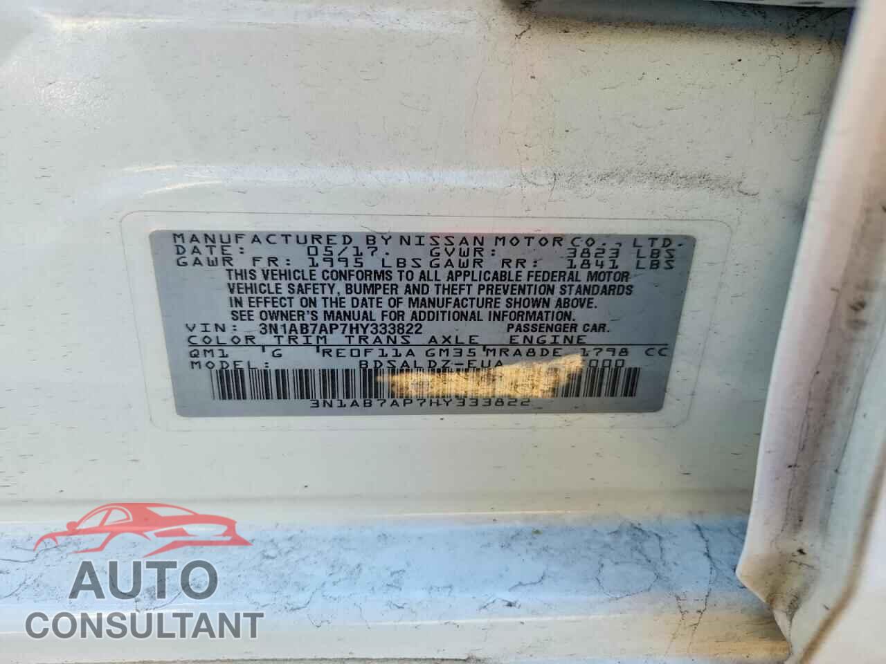 NISSAN SENTRA 2017 - 3N1AB7AP7HY333822