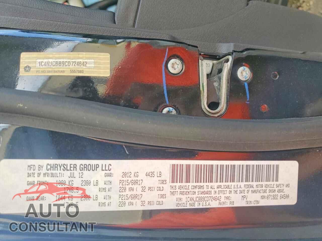 JEEP COMPASS 2012 - 1C4NJCBB9CD724642
