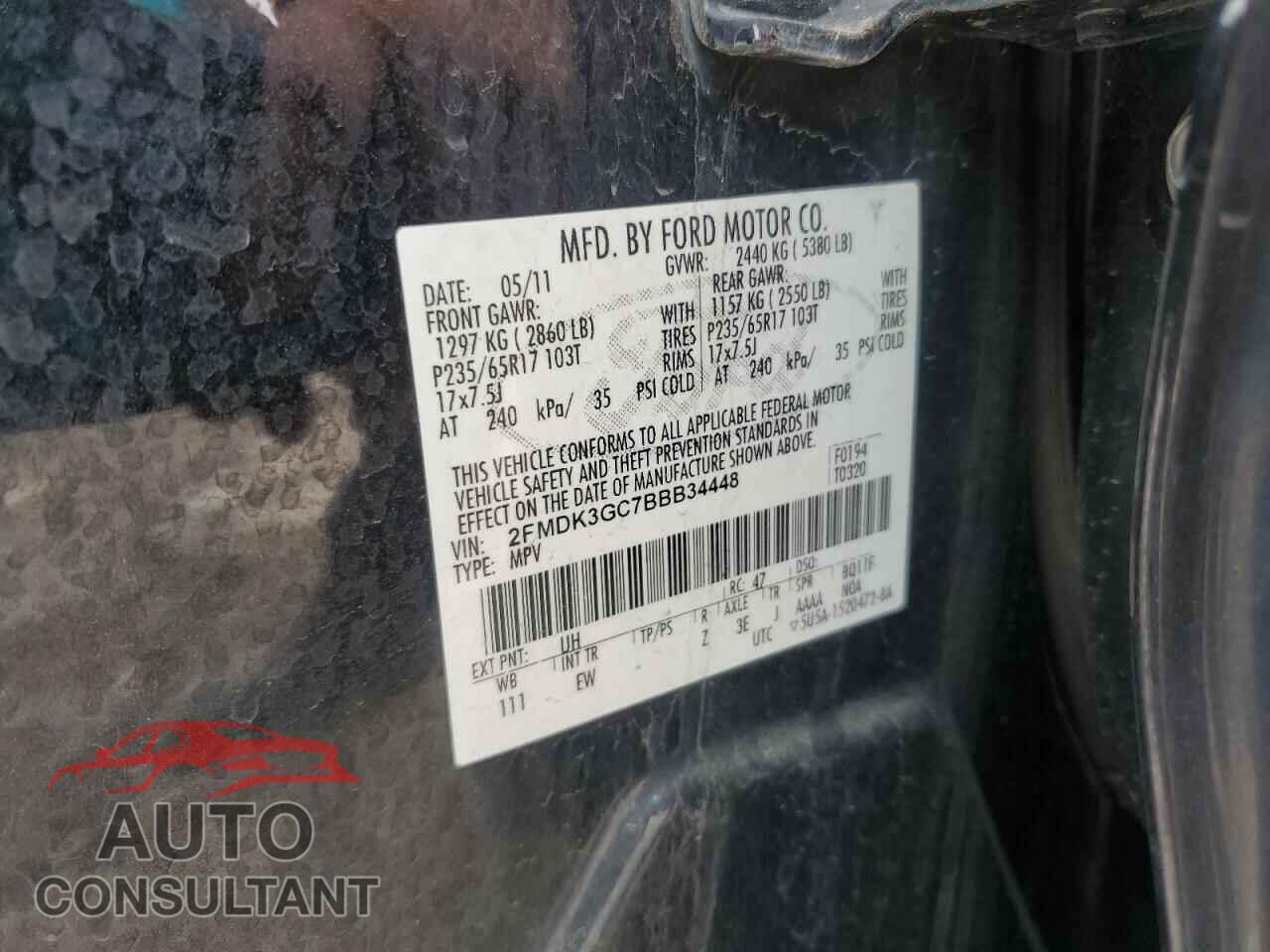 FORD EDGE 2011 - 2FMDK3GC7BBB34448