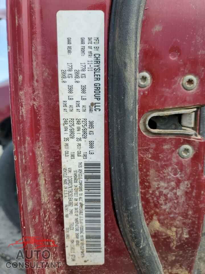 DODGE RAM 1500 2012 - 1C6RD7KT8CS164382