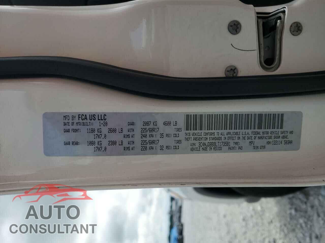 JEEP COMPASS 2020 - 3C4NJDBB9LT173581