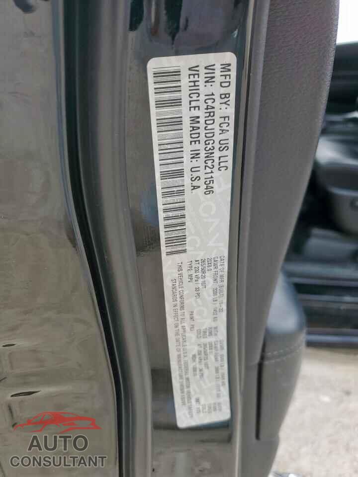DODGE DURANGO 2022 - 1C4RDJDG3NC211546