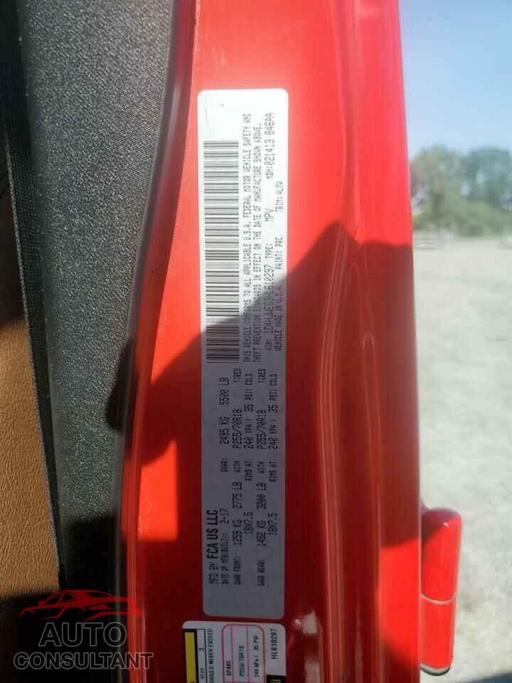 JEEP WRANGLER 2017 - 1C4HJWEG3HL610297
