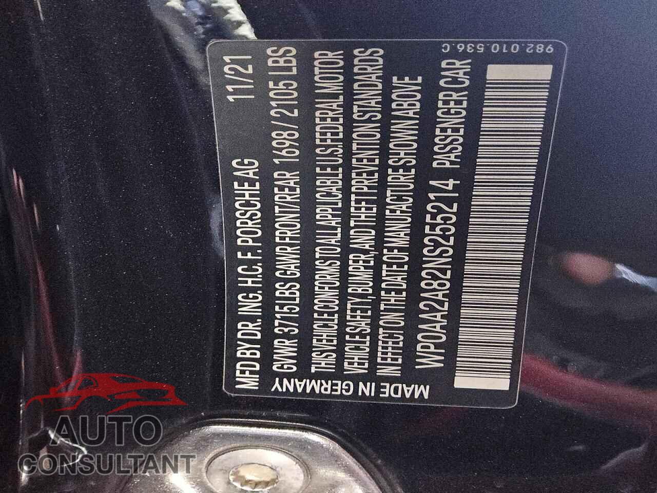 PORSCHE CAYMAN 2022 - WP0AA2A82NS255214