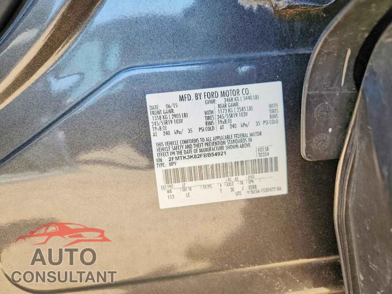 FORD EDGE 2015 - 2FMTK3K82FBB54921