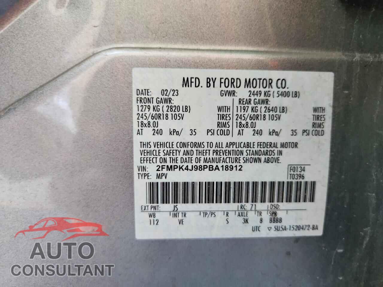 FORD EDGE 2023 - 2FMPK4J98PBA18912