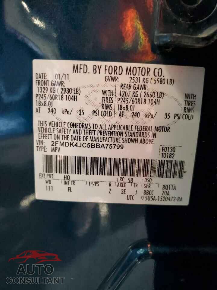 FORD EDGE 2011 - 2FMDK4JC5BBA75799