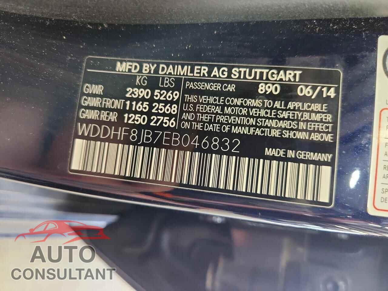 MERCEDES-BENZ E-CLASS 2014 - WDDHF8JB7EB046832