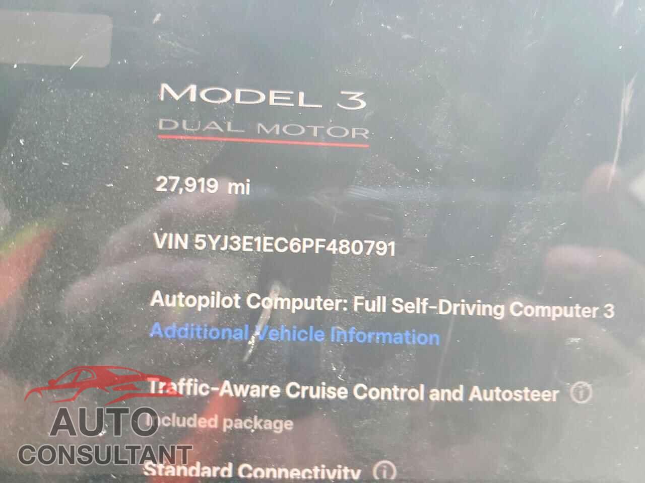TESLA MODEL 3 2023 - 5YJ3E1EC6PF480791