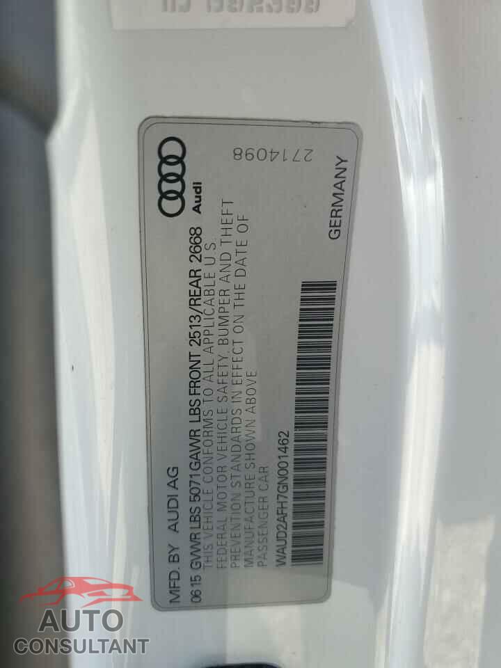 AUDI A5 2016 - WAUD2AFH7GN001462