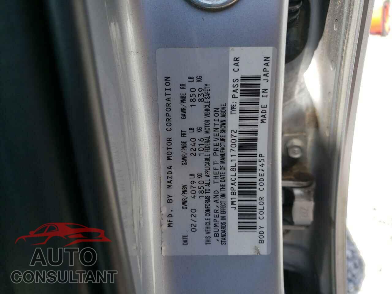 MAZDA 3 2020 - JM1BPACL8L1170072
