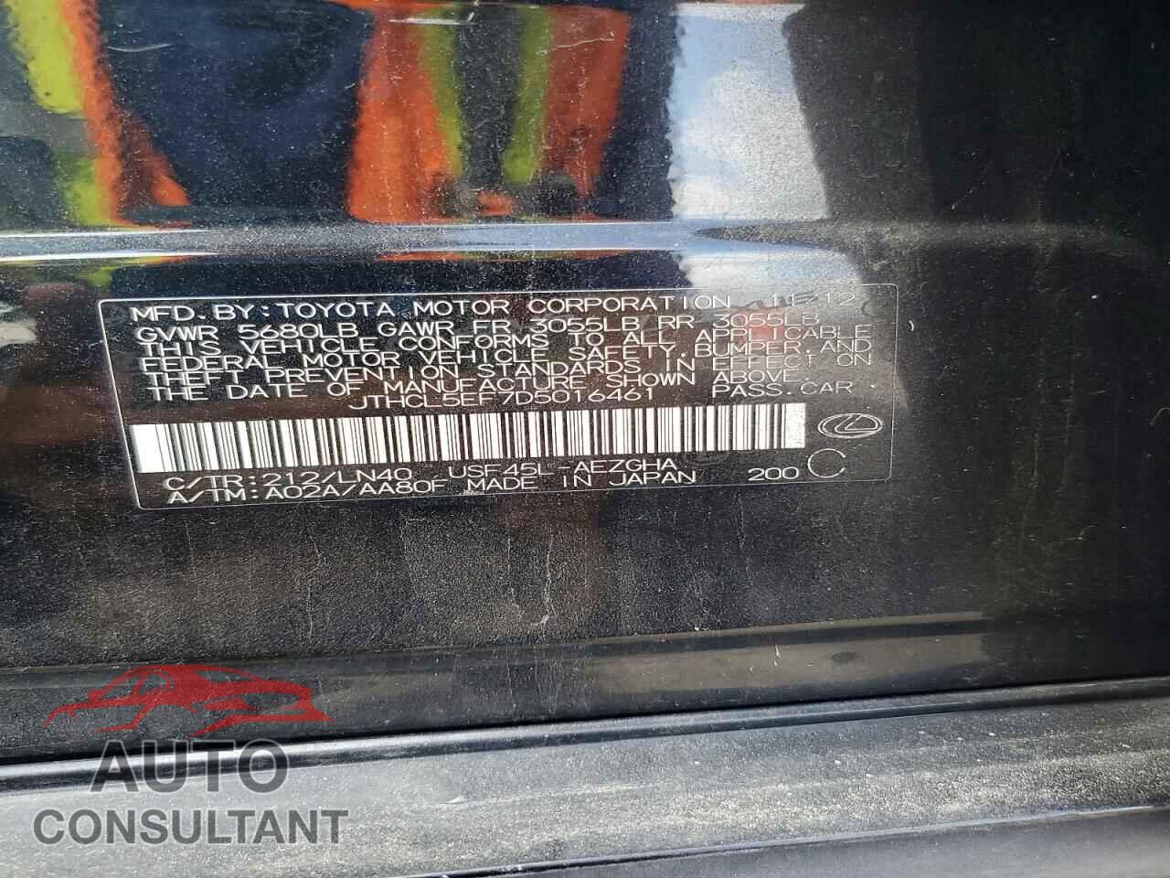 LEXUS LS460 2013 - JTHCL5EF7D5016461