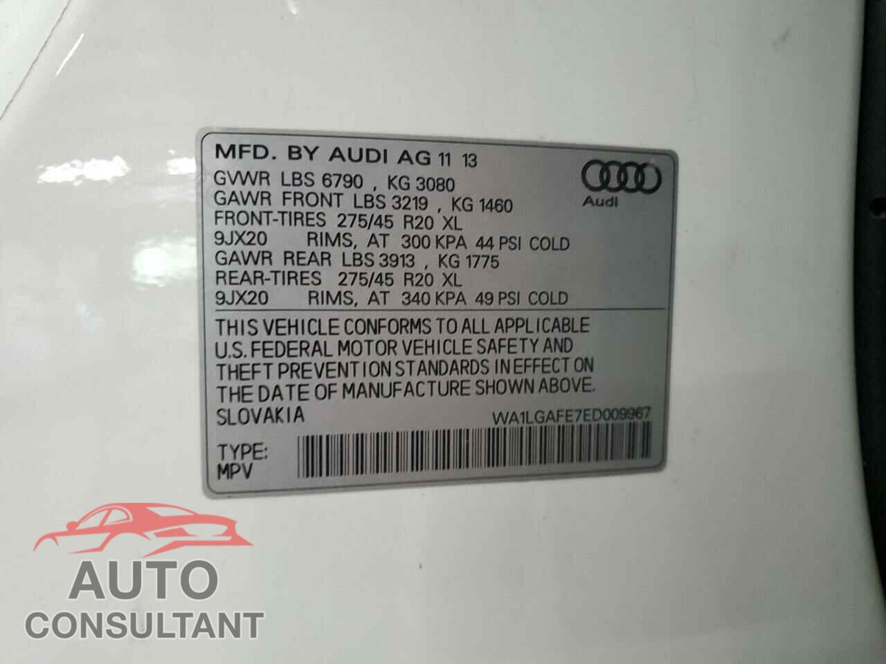 AUDI Q7 2014 - WA1LGAFE7ED009967
