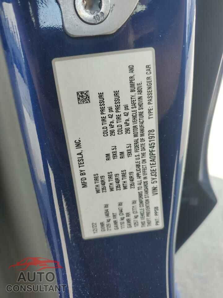 TESLA MODEL 3 2023 - 5YJ3E1EA0PF451978