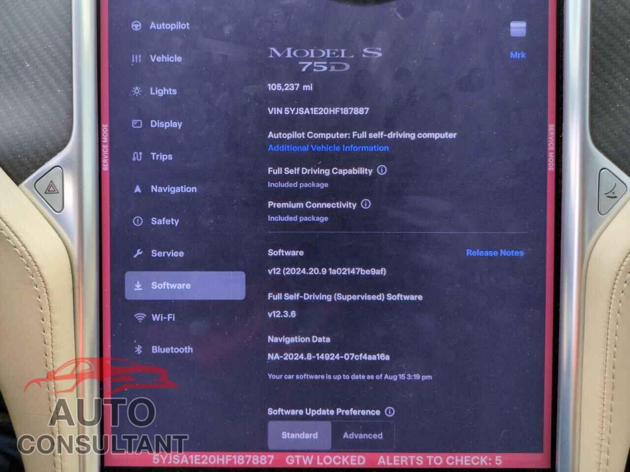 TESLA MODEL S 2017 - 5YJSA1E20HF187887