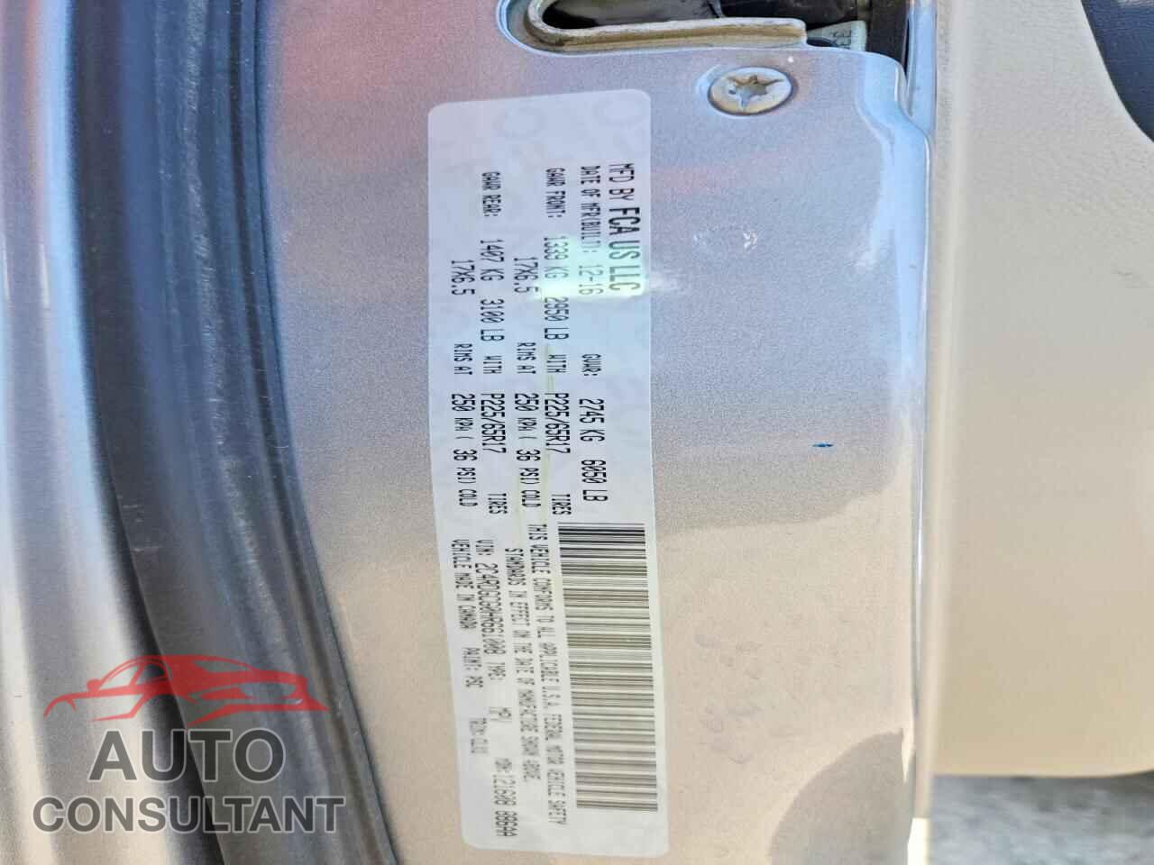 DODGE CARAVAN 2017 - 2C4RDGCG0HR661008