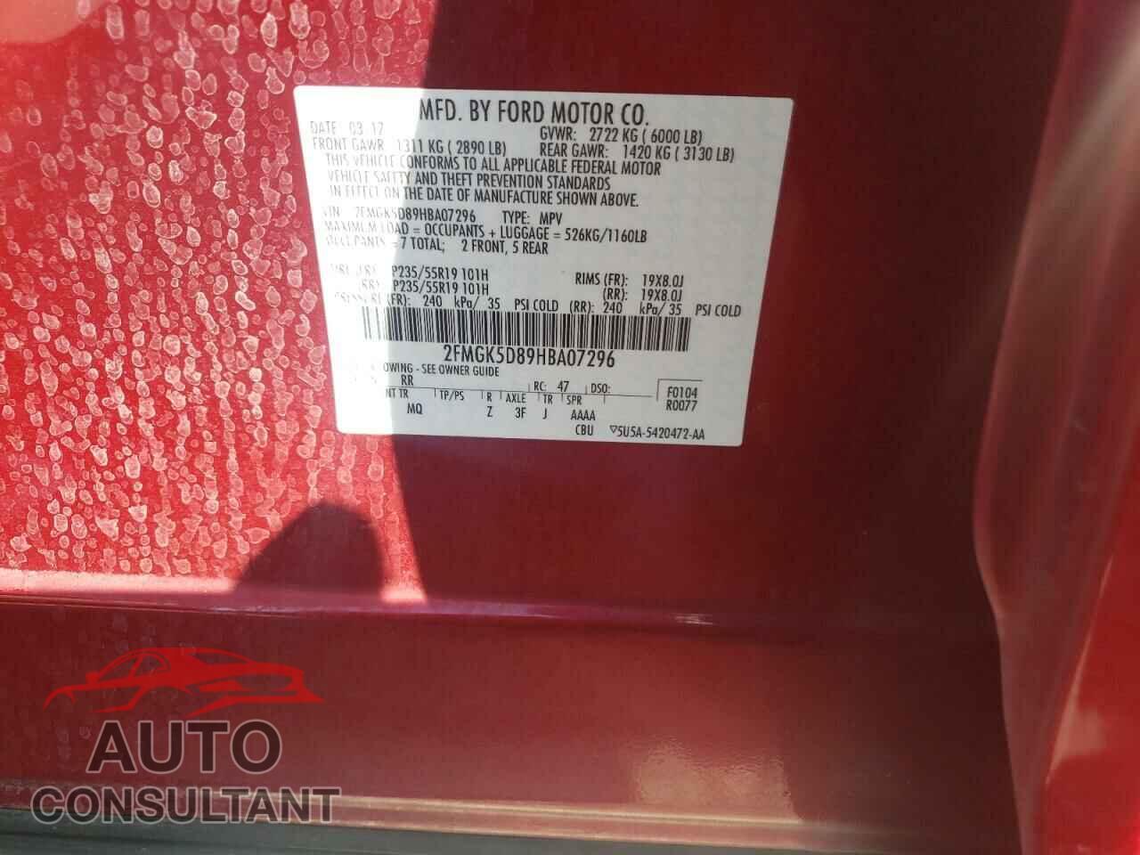 FORD FLEX 2017 - 2FMGK5D89HBA07296