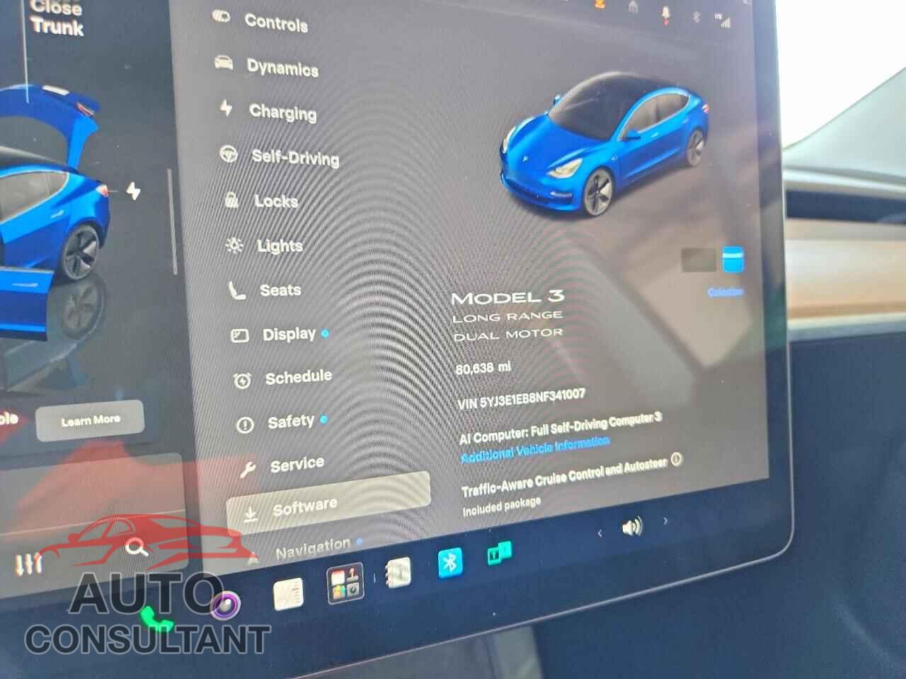 TESLA MODEL 3 2022 - 5YJ3E1EB8NF341007