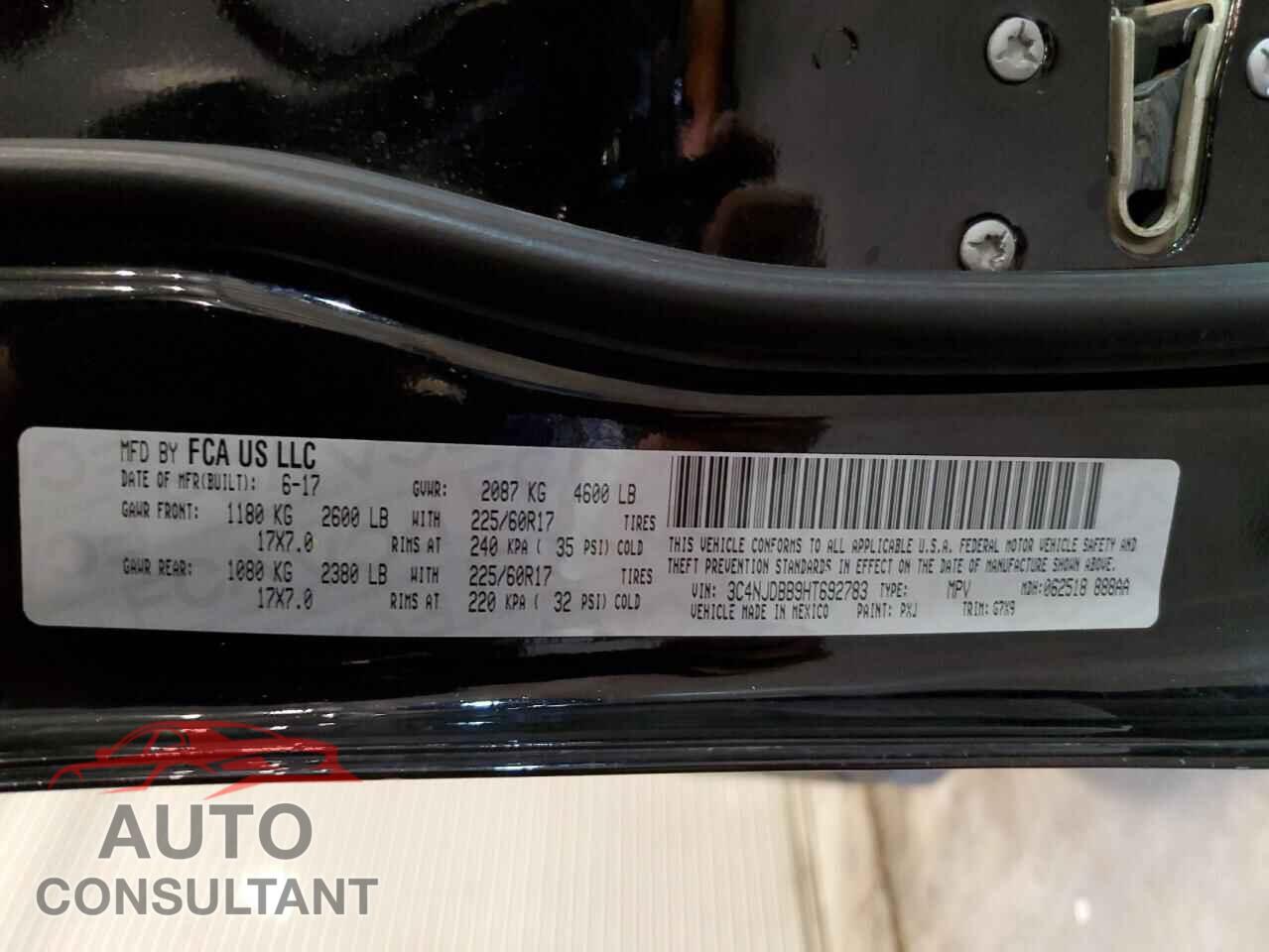 JEEP COMPASS 2017 - 3C4NJDBB9HT692783