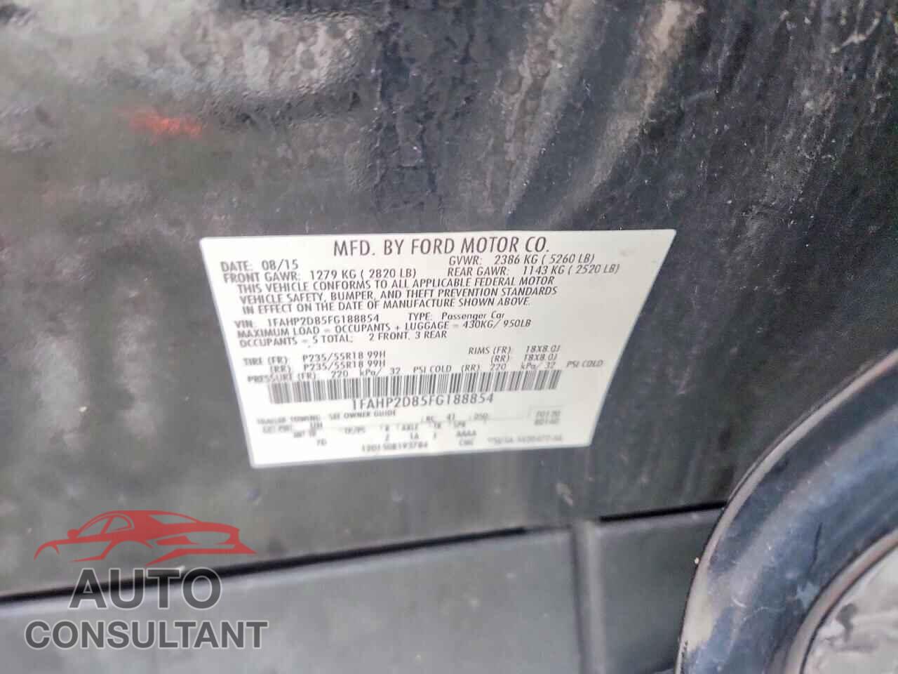 FORD TAURUS 2015 - 1FAHP2D85FG188854