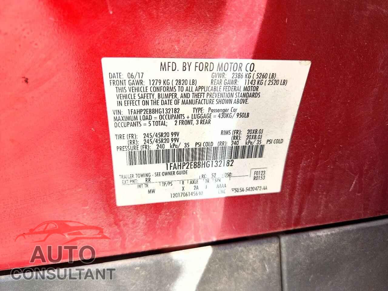 FORD TAURUS 2017 - 1FAHP2E88HG132182